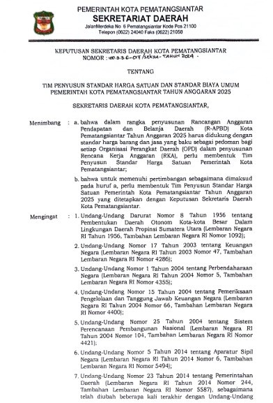 SK Tim Penyusun SSH Tahun 2025